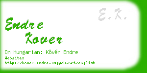 endre kover business card